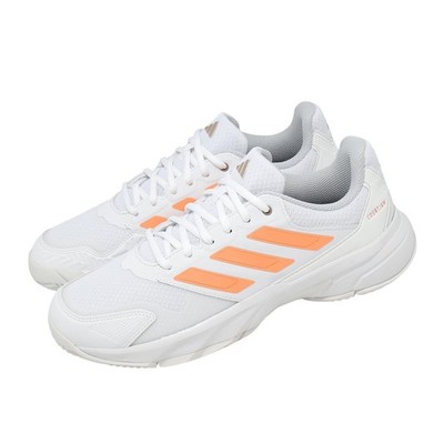 adidas CourtJam Control 3 W Cloud White Beam Orange Women Tennis Shoes JR1788