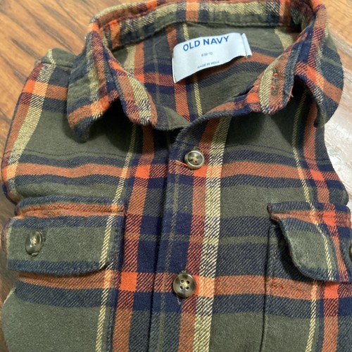 Old Navy Plaid Button Up Flannel Boys Size 6/7 Long Sleeve - Picture 6 of 6