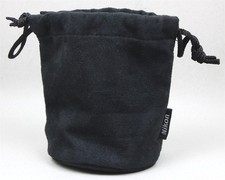 Genuine NIKON BLACK SUEDE LENS POUCH SOFT CASE 4.75" Tall 2.75" Inside Diameter