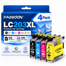 LC203XL 4PK 4 Color High Yield Ink MFC-J4320DW MFC-J4420DW MFC-J460DW MFC-J4620D