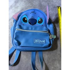 Disney Lilo Stitch Mini Backpack Blue Faux Leather Character Bag with Ears