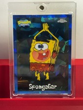 2025 Topps Chrome SpongeBob Sapphire Spongegar Blue Refractor #43