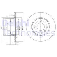 Delphi 2X Bremsscheibe Vorne Ø236 Mm Voll FüR Skoda Felicia I 6U1 1.6 LX 1.3