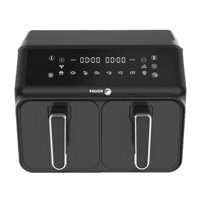 Airfryer FAGOR 8L double cuve 4L avec 8 programmes tactiles de cuisson