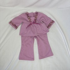 American Girl Doll Julie Butterfly Purple Pink Pajamas Top Bell Bottoms