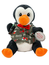 Coca-Cola Penguin Bean Bag Plush Christmas Collectible, 1998 90  s Vintage