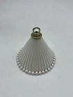 VINTAGE MILK GLASS RIBBED - BEADED EDGE SMOKE BELL For Hanging Lamp !