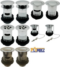 PlumbEZ 32mm Basin Wastes Slotted/Unslotted – Plug|Clicker|Flip|Grated|Mushroom