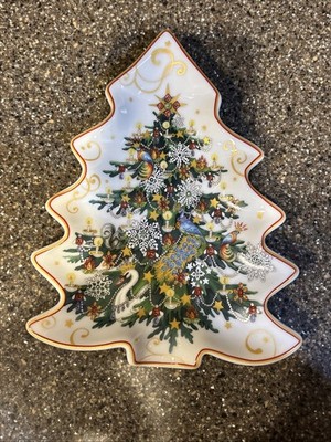 NWT Williams Sonoma  Twas the Night Before Christmas Spoon Rest Tree Dish 7.25 