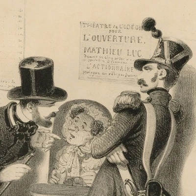 Caricature Ouverture Théâtre Français Paris - Lithographie Clément Pruche XIXe - Photo 1/4