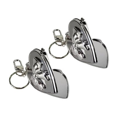 Unique Heart Glass Keychain Secure Tie Detailing Thin Carry Solution