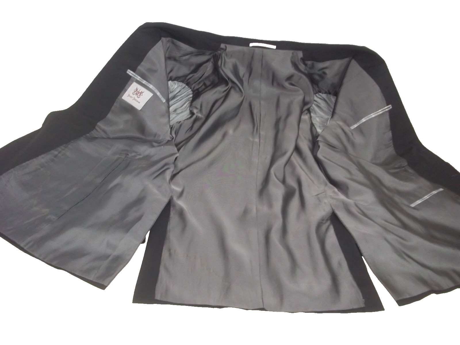 ( Hickey Freeman solid black 2button side vents w… - image 7