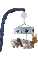 Levtex Baby Mountain Trail Logan Mobile Musical Moose Raccoon -New