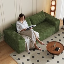 78.8" Boneless Cloud Loveseat Couch Deep Seat Sofa No-Assembly Plush Corduroy