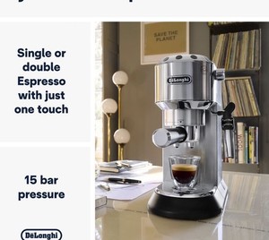 DeLonghi Dedica EC685M Kaffeemaschine für 2 Tassen - silber,