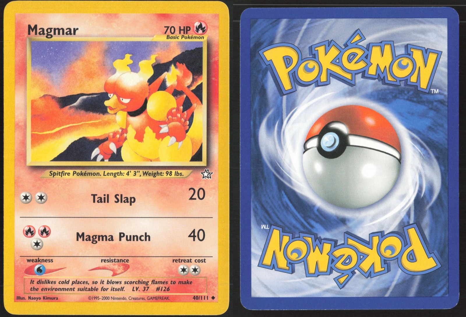 Pokemon TCG | Magmar 40/111 | Neo Genesis Uncommon | Lightly Played