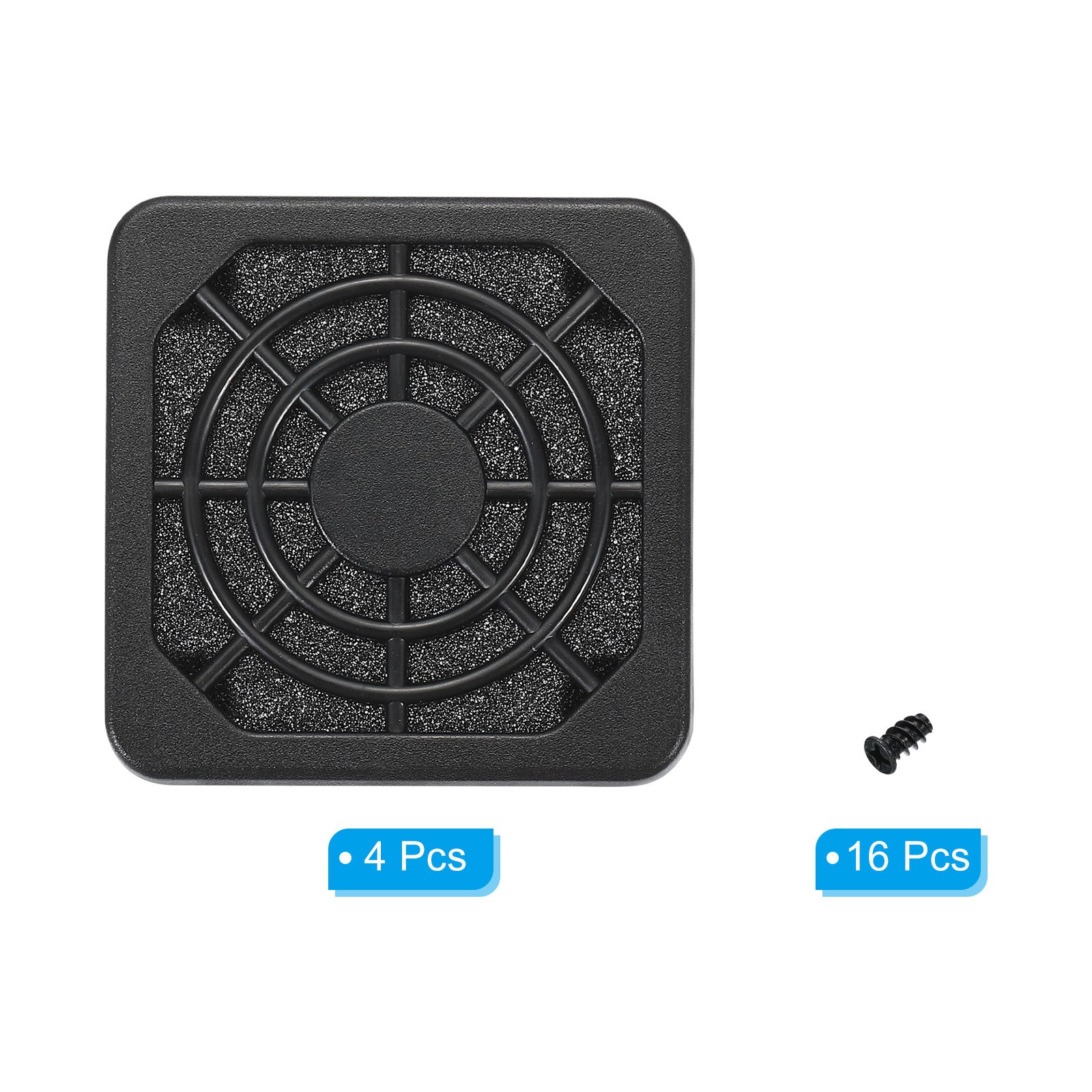 4 Pack 40mm Cooling Fan Filter with Screw ABS Ventilator Grill Guard Black