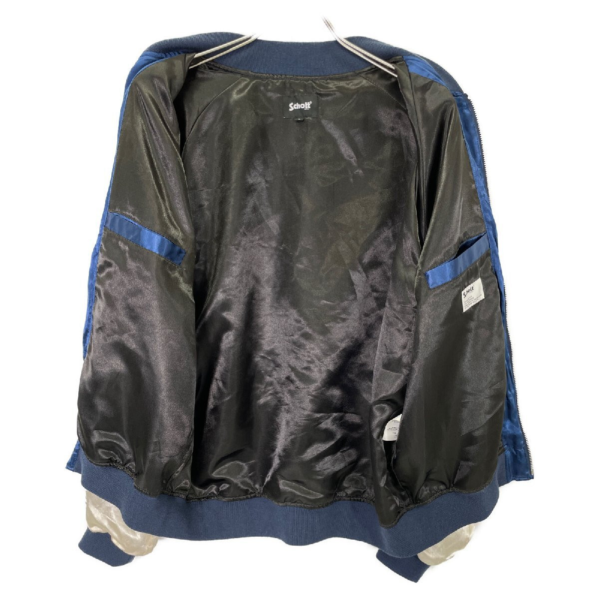 Schott 782-4152007 Blue Suka Jacket Rayon Men's L Aging Used Schott 782-4152007 Blue Suka Jacket Rayon Men's L Aging Used