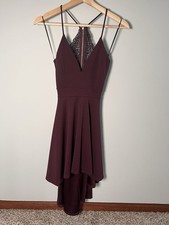 Women’s Windsor Burgundy High Low Dress with Lace Detail NWT Size Small
