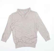 H&M Damen Pullover Sweatshirt grau Gr&ouml;&szlig;e M