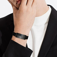 DouDiner American Flag/Flag Cross Bracelet for Men Boys,Stainless Steel Bible...