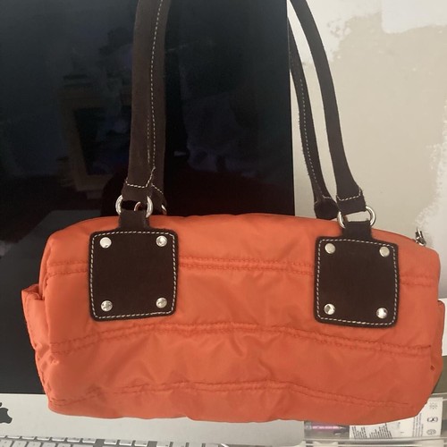 Kenneth Cole REACTION Orange and brown Puffer shoulder bag 🤎🧡 Purple Lining