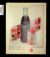 1963 Coca Cola Refreshing Crisp Feeling Strawberry Ice Vintage Print Ad 016262