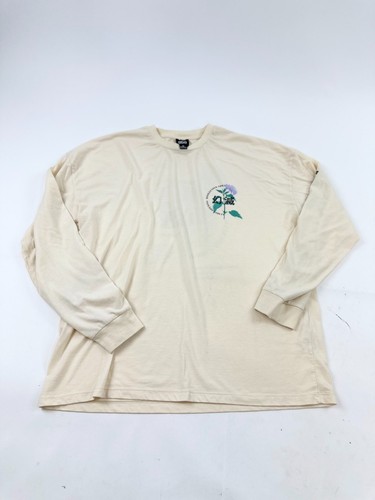 BDG Urban Outfitters Shirt Mens Medium Cream Modern Art Long Sleeve Pullover Tee