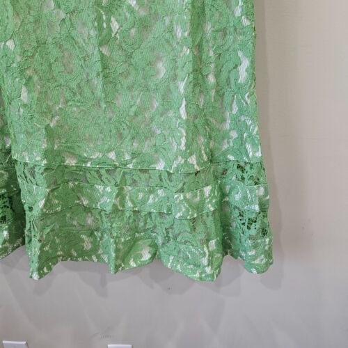 Adrianna Papell Women's Lace Overlay Midi Dress Plus Size 18W Green Royalcore - Picture 3 of 11