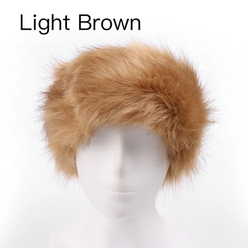 Russian Women Ski Headband Hat Plush Fluffy Winter Warm Ear Flap Faux Fur Cap UK - Picture 22 of 24