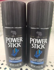 LOT OF 2 CANS Power Stick "Intensity" Deodorant Body Spray 2.8 OZ - BRAND NEW