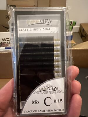 LASHVIEW Eyelash Extensions Individual Lashes Premium Single Classic Lashes 0.15