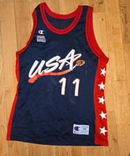 Vintage Karl Malone 90s 1996 USA Dream Team Olympic Champion Jersey Sz 44 Men L
