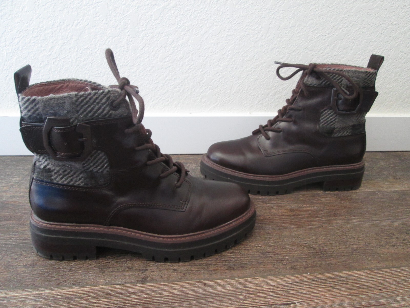 SAOLA Stivali Louise et Cie Saliha in pelle marrone con lacci suola a strappo taglia 9 40