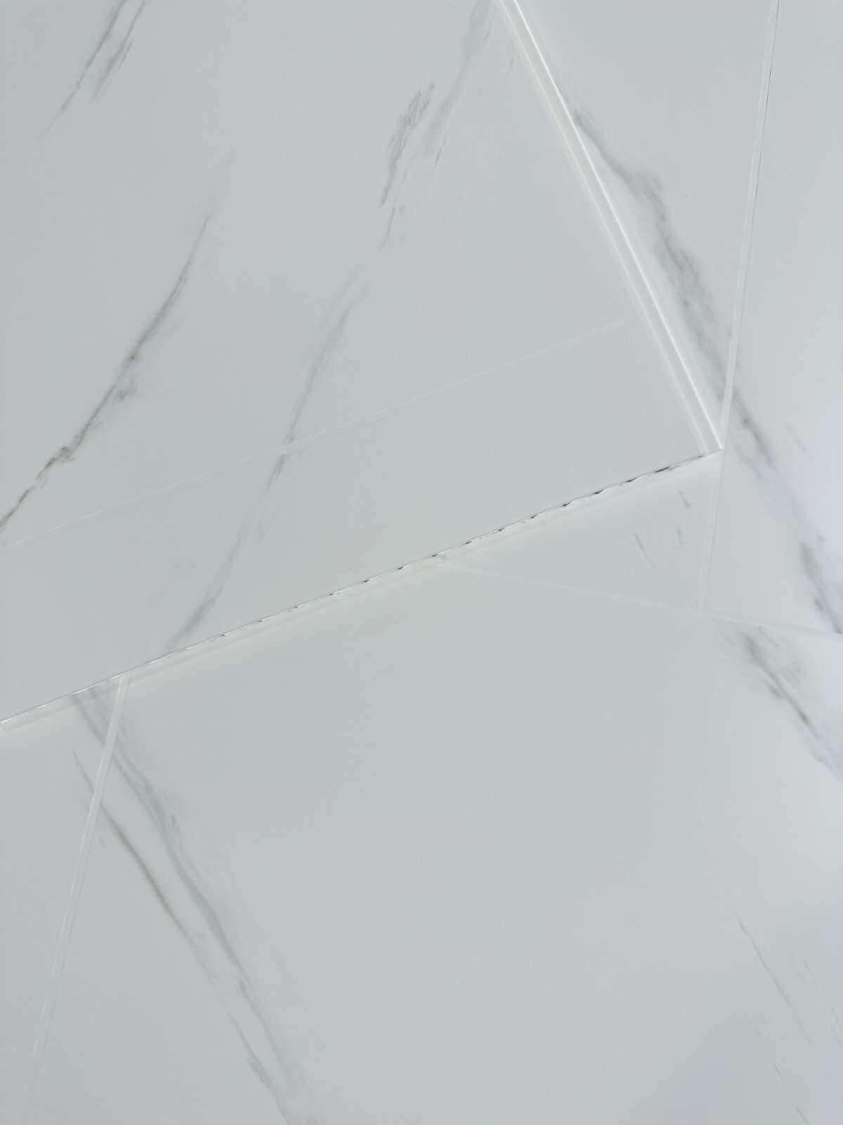 White Marble Grout Line Tile Effect Bathroom Panels PVC Shower Wet Wall