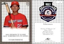 Ty Southisene  1st Ever PRINTED 2023  LEAF PERFECT GAME AAC ROOKIE CARD #59