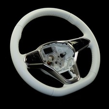 Lederlenkrad Touch Multifunktion heizbar weiss VW ID.3 ID.4 Lenkrad Leder white