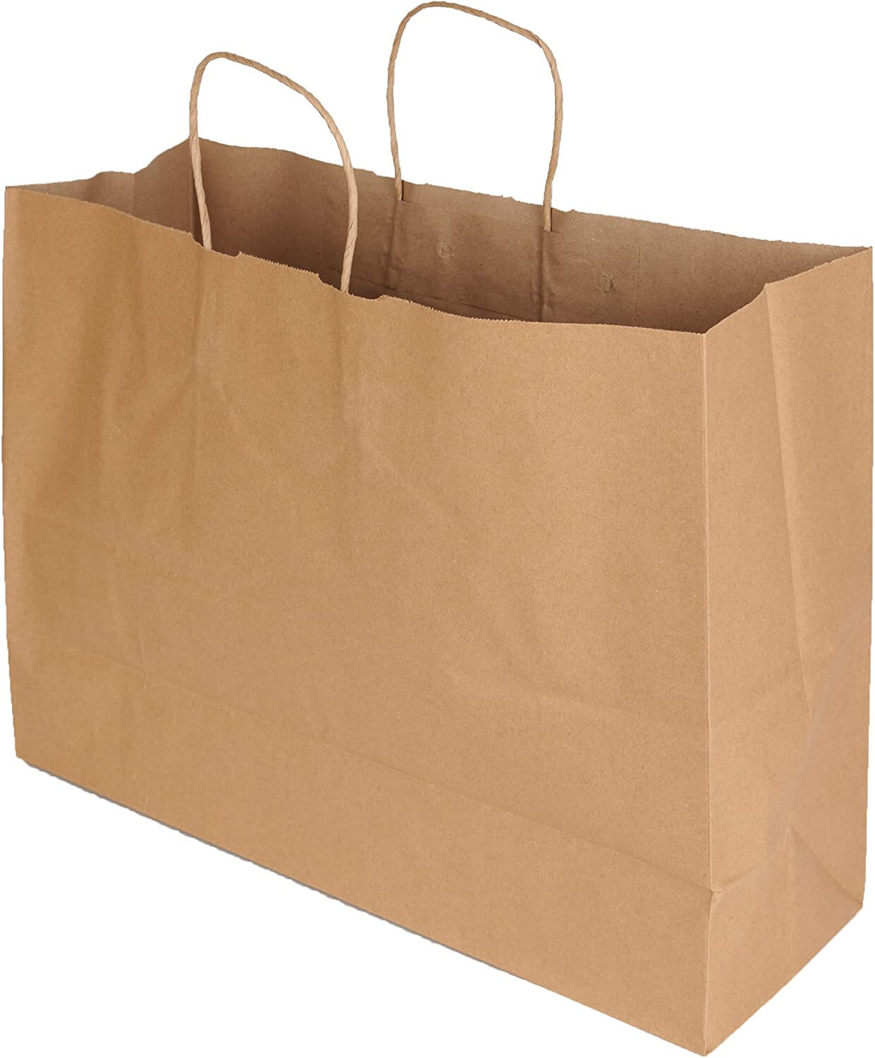 Paper Shopping Bags 100 Natural Kraft 16" x 6 x 12 ½" Retail Merchandise Handles