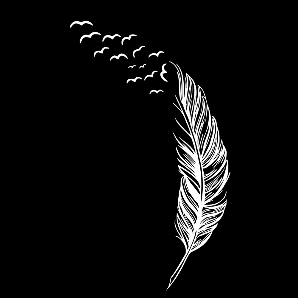 1Pc PVC Wall Sticker Feather Vinyl Art Decal Home Living Room Bedroom