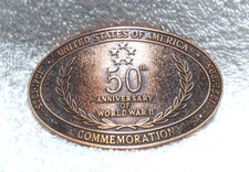 United States Of America 50th Anniversary Of World War 2 Commemoration Buckle