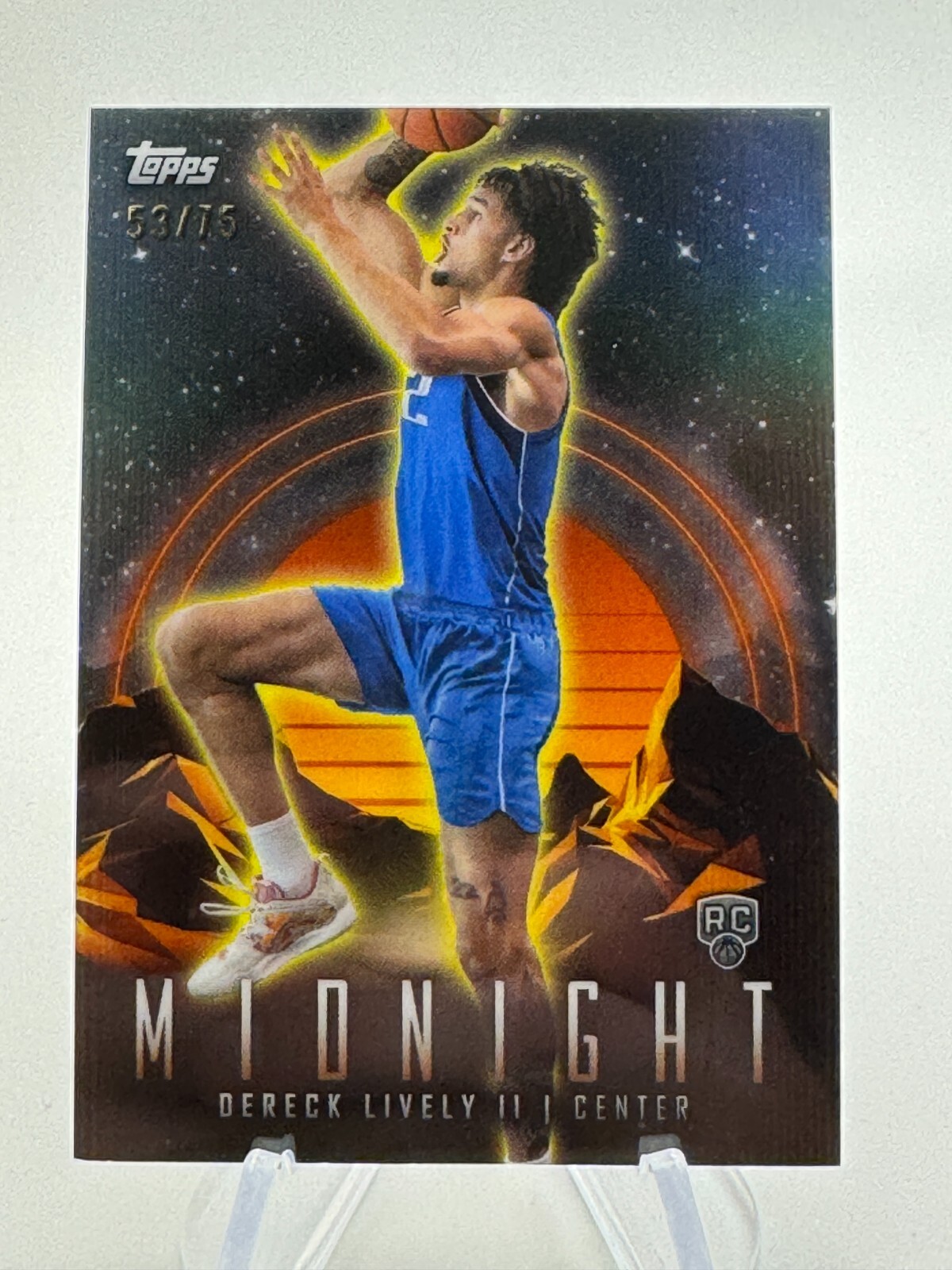 2023-24 Topps Midnight DERECK LIVELY II Orange Dusk Rookie /75 #2 Mavericks