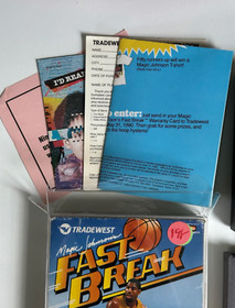 Magic Johnson's Fast Break (Nintendo NES 1990) Box Game Inserts w/Protector Case