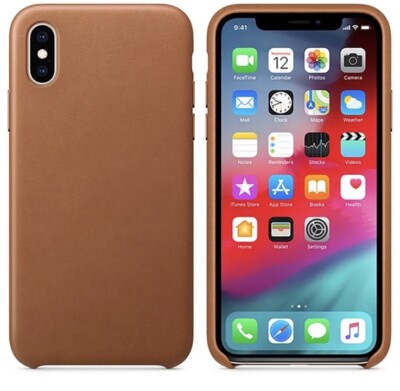 Genuine iPhone XS Max Leather Case Saddle Brown