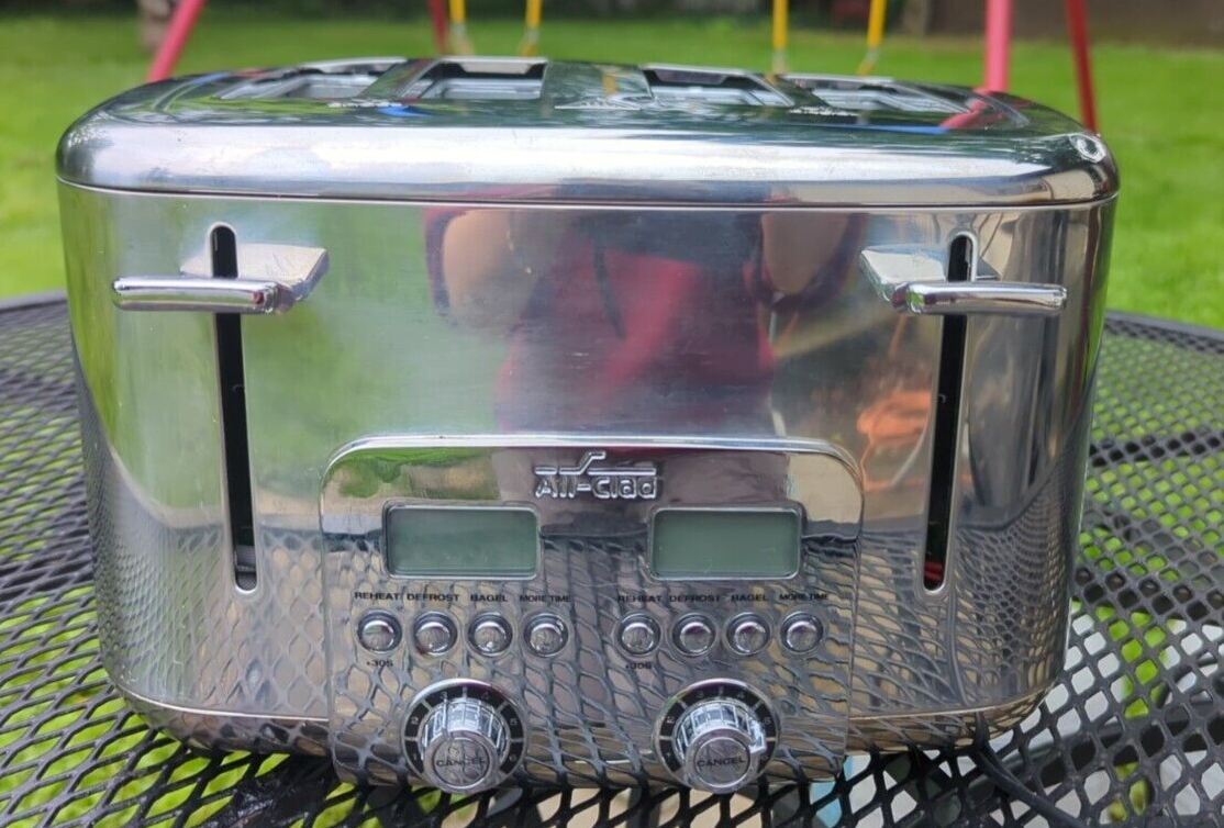 AllClad Digital Stainless Steel 4 Slot Slice Toaster Model TJ824