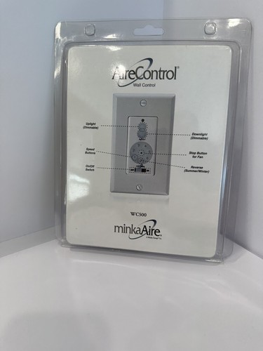 Minka-Aire WC500 DC Fan Wall Remote Control - Full Function, 6-Speed, Reverse, Light Dimmer, White