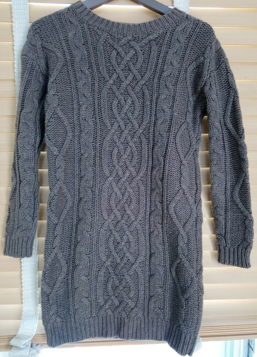 cable knit sweater dress victoria's secret Victoria's Secret Moda International Oversized Sweater Dress Gray Size XS
