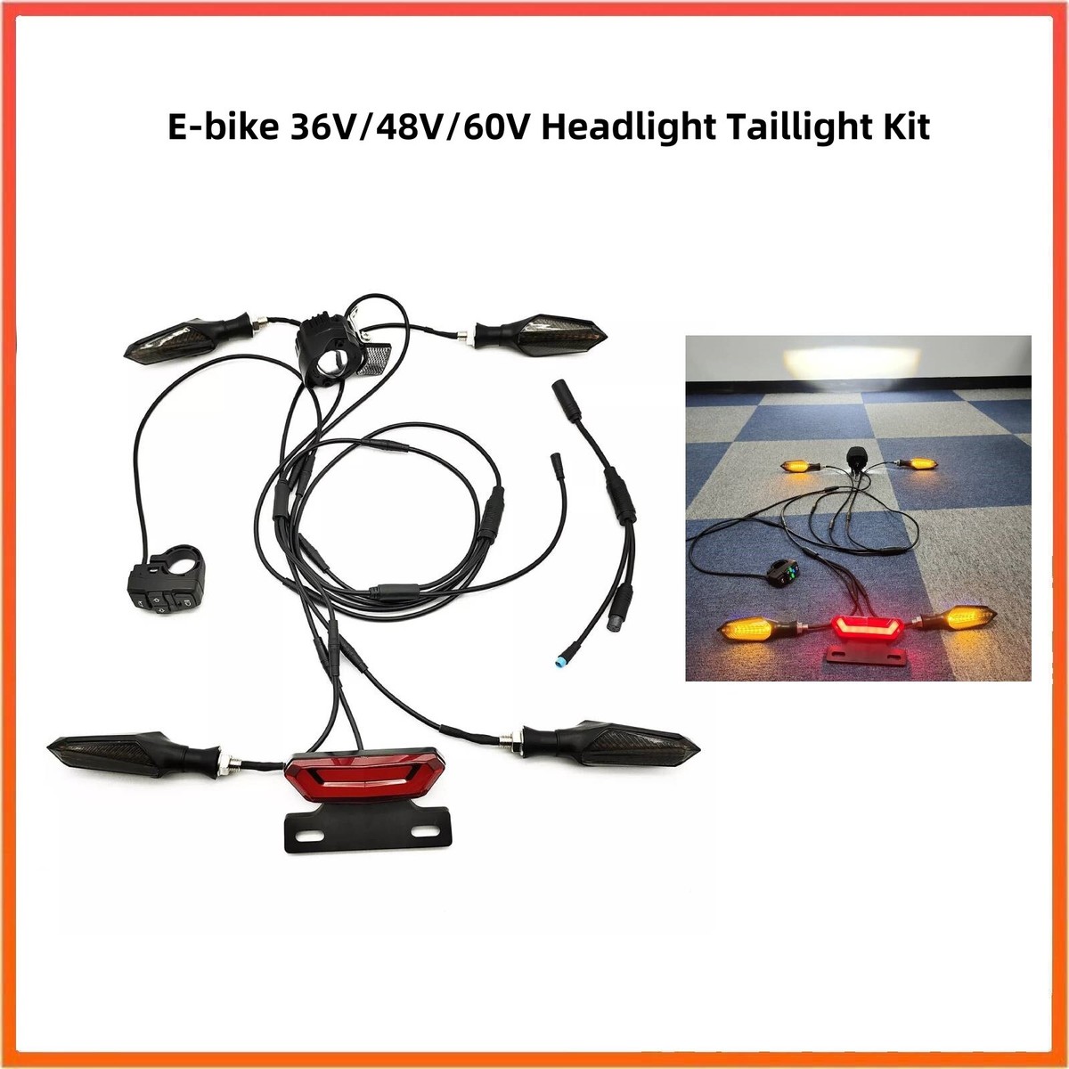Ebike Lights DIY Custom Version Electric Bike 24V/36V/48V