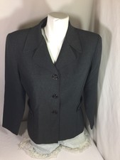 Lois Snyder Women Jacket Gray Size 12 Button Uo Long Sleeve Solid Color Bin67#4