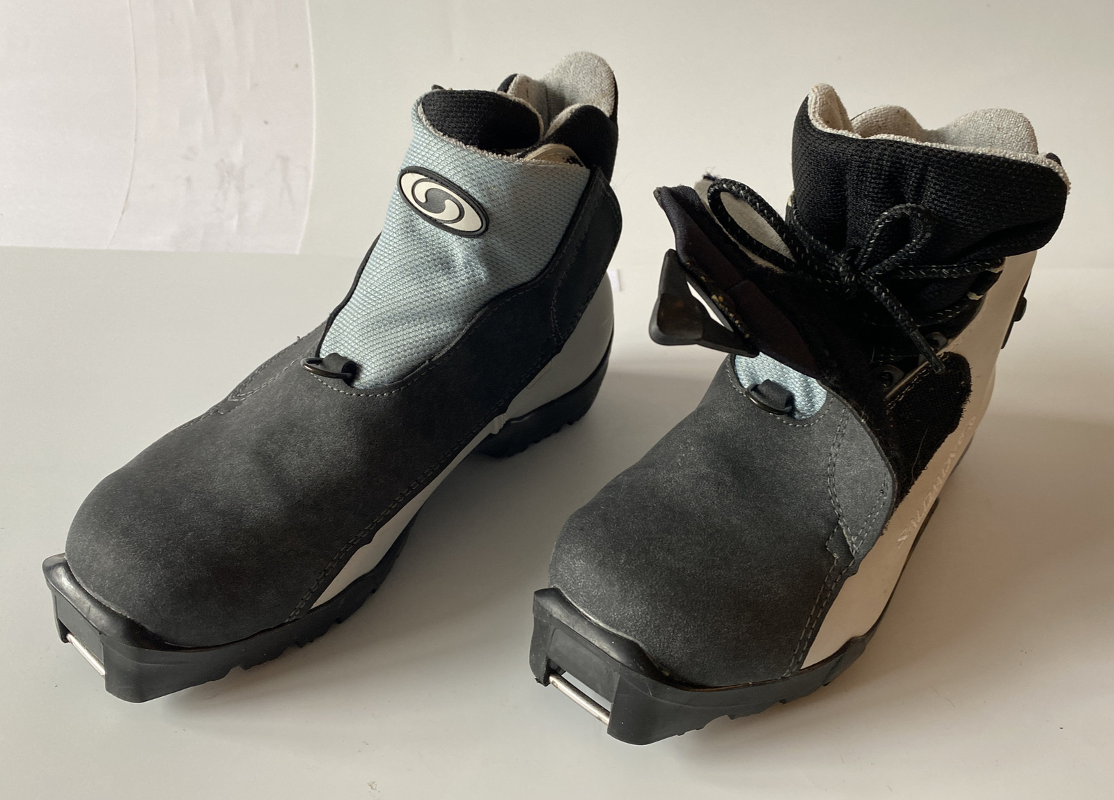 Scarponi da sci da donna Salomon taglia 5 montaggio automatico neri grigi BELLI