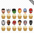 12 Avengers Super Hero Cupcake Topper Super Hero Birthday Food Favor Party Heads